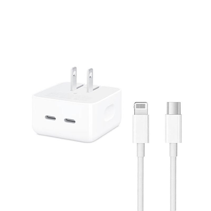 50w-dual-usb-c-charger-with-lightning-cable-us-plug 50W Dual USB-C Charger with Lightning Cable — US Plug