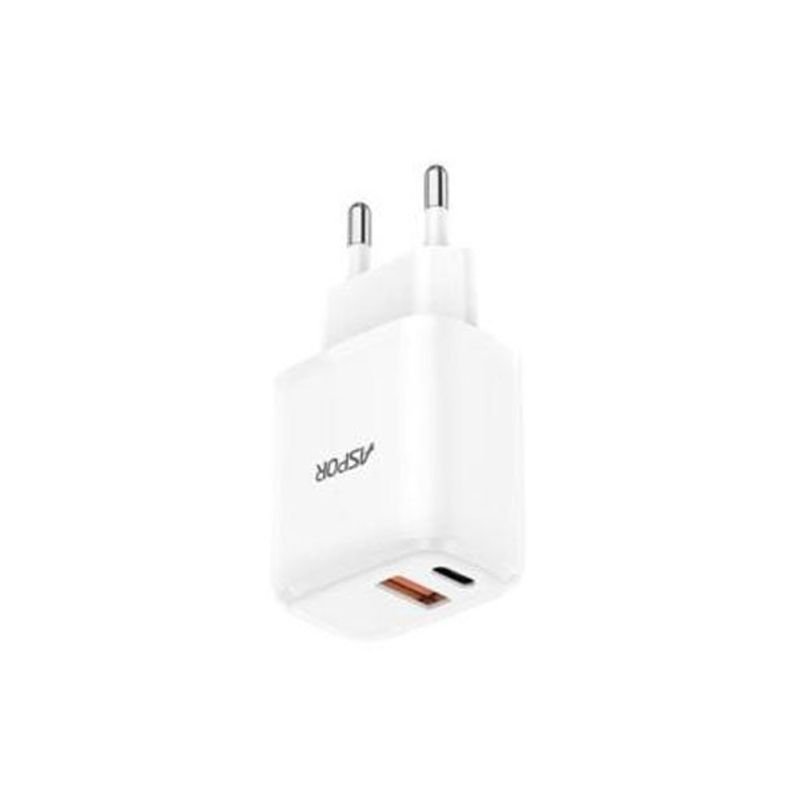 aspor-a821eu-20w-dual-port-pd-qc-charger Aspor A821EU 20W Dual-Port PD & QC Charger