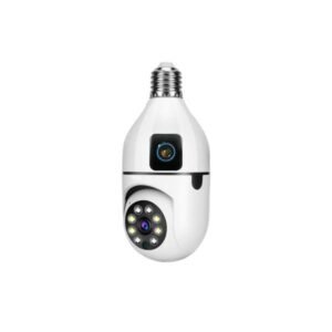 Speed-x Sp-e28-2 Dual Lens Bulb Camera 1080p Wifi Panoramic Night Vision Motion Detection With V380 Pro App