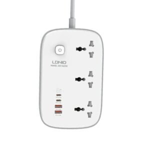 LDNIO SC3416 65W GaN Power Extension — 3 AC Sockets, 4 USB Ports
